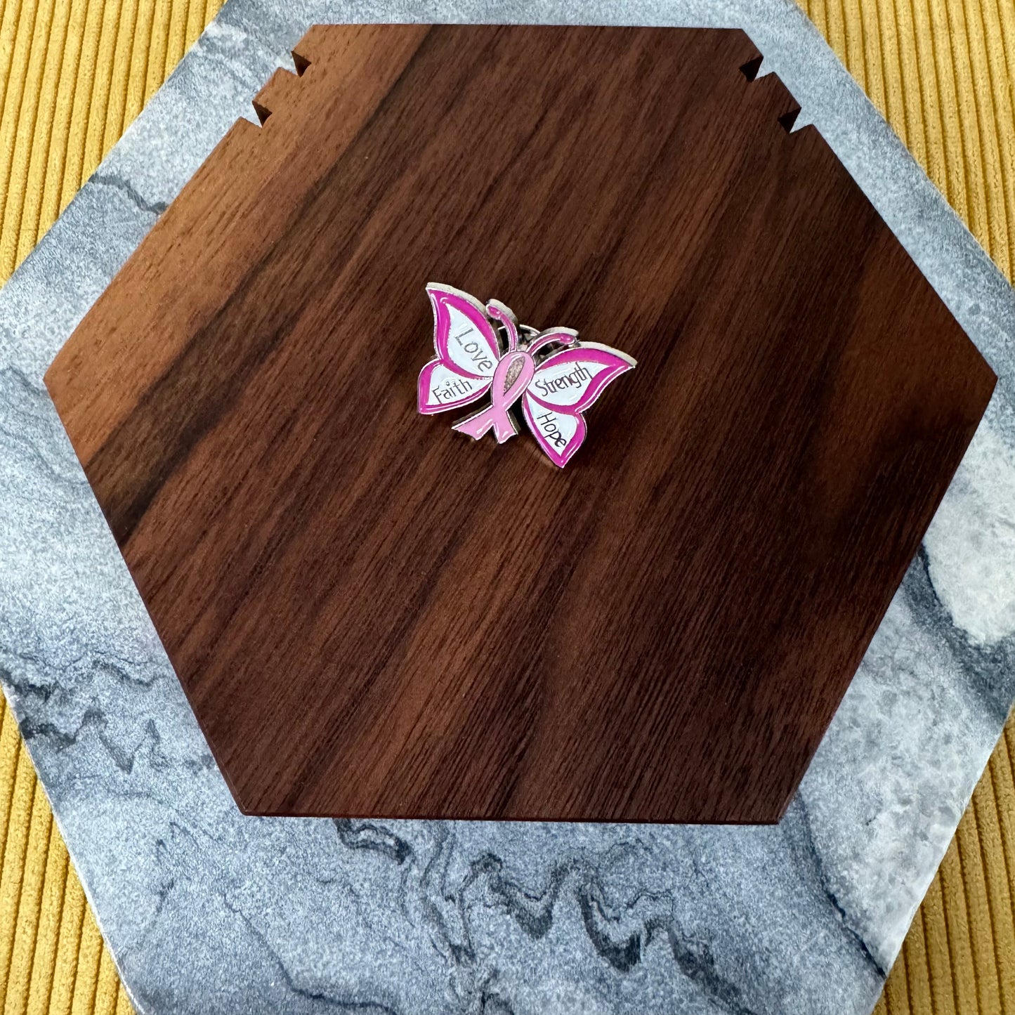 Pin - Pink Butterfly Ribbon