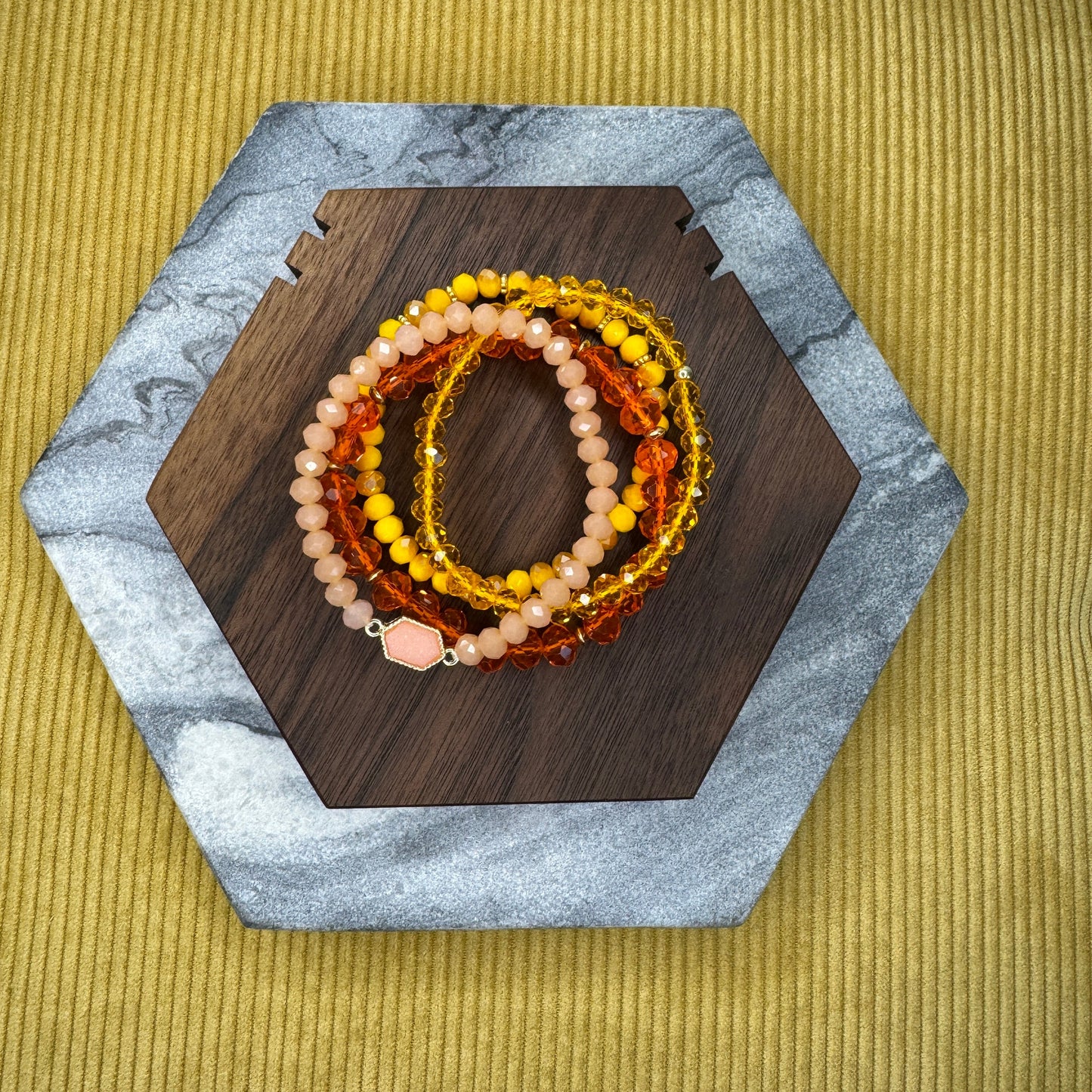 Bracelet Pack - Druzy Bead - Orange