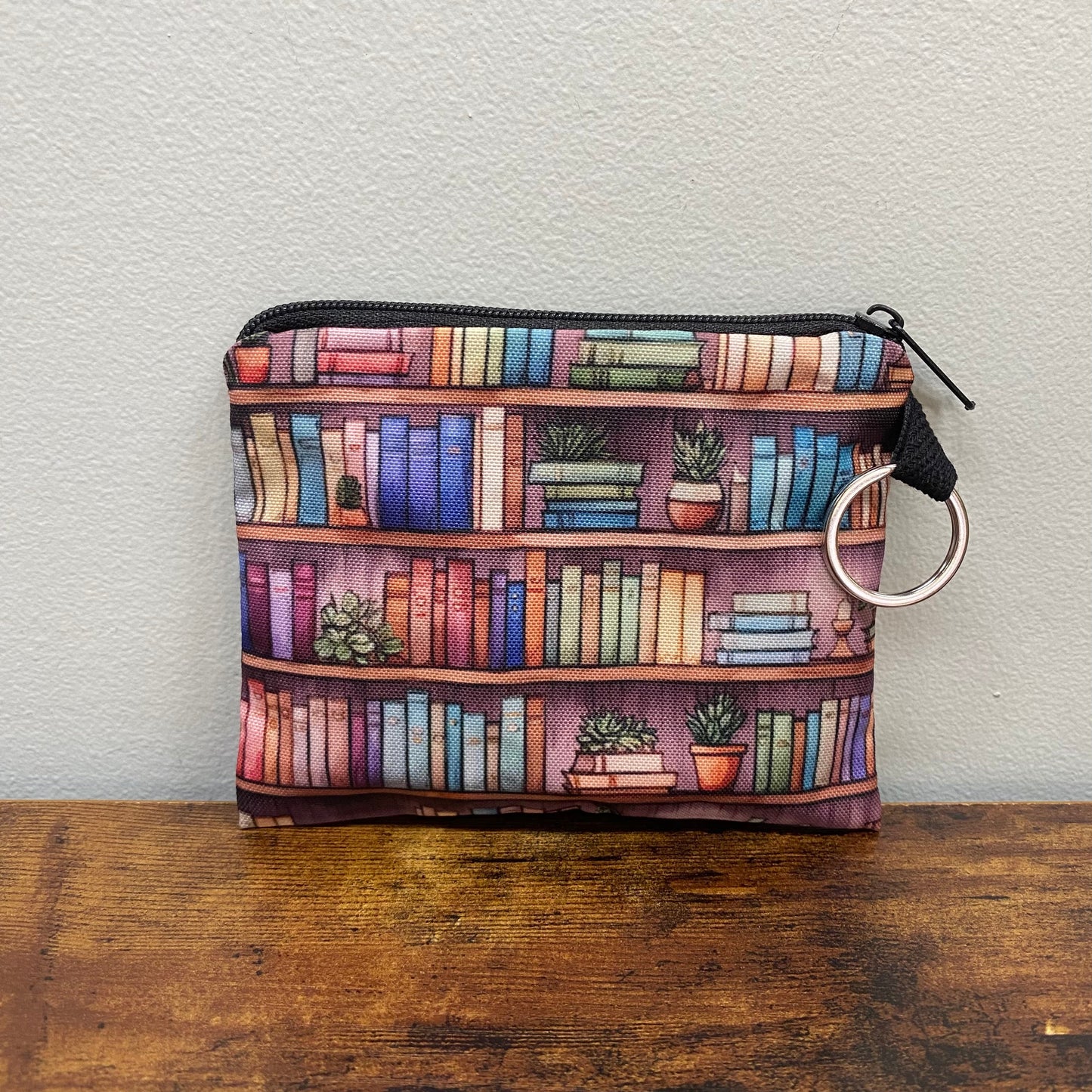 Book Shelves - Water-Resistant Mini Pouch w/ Keyring