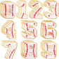 Chenille Patches - Baseball Numbers