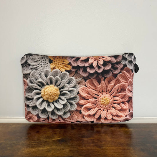 Crochet Floral - Water-Resistant Multi-Use Pouch