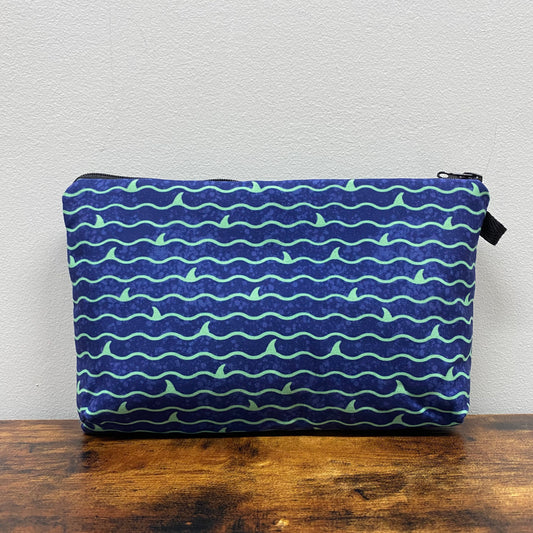 Shark Waves Green Blue - Water-Resistant Multi-Use Pouch