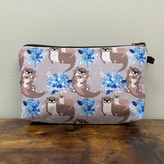 Otter Blue Floral - Water-Resistant Multi-Use Pouch