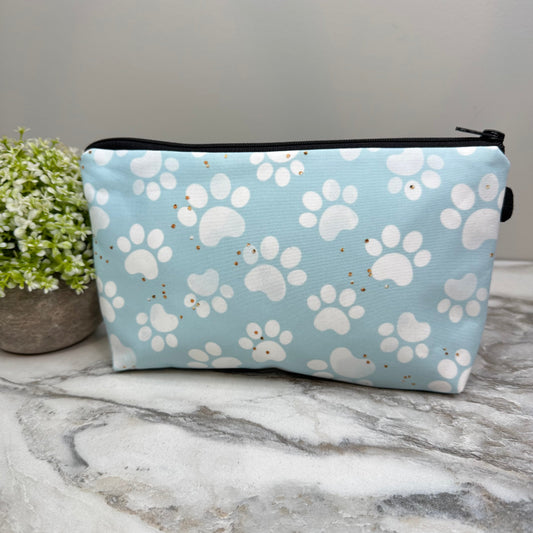 Blue Paw Print - Water-Resistant Multi-Use Pouch