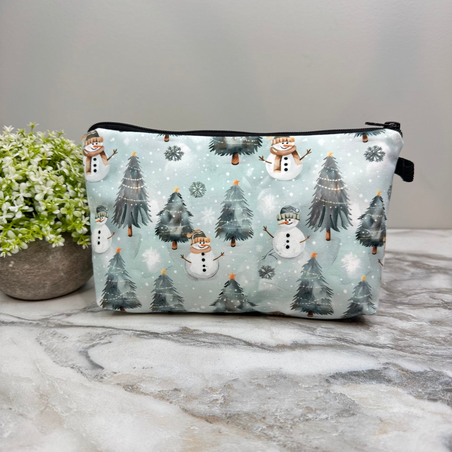 Snowman + Trees - Water-Resistant Multi-Use Pouch