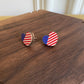 Wooden Stud Earrings - USA Heart