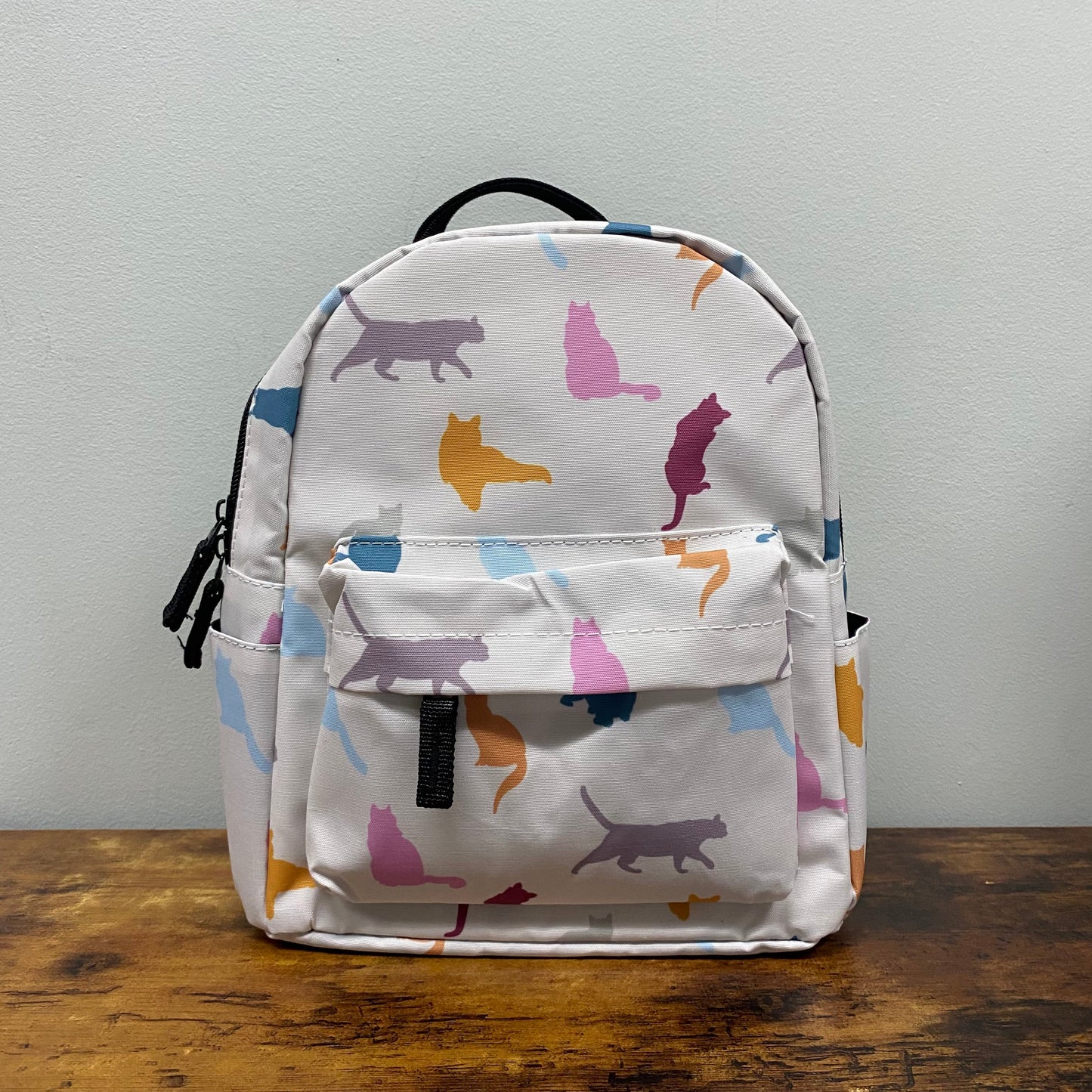 Cat Multi Color - Water-Resistant Mini Backpack