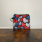 Blue + Red Knit Heart - Water-Resistant Mini Pouch w/ Keyring