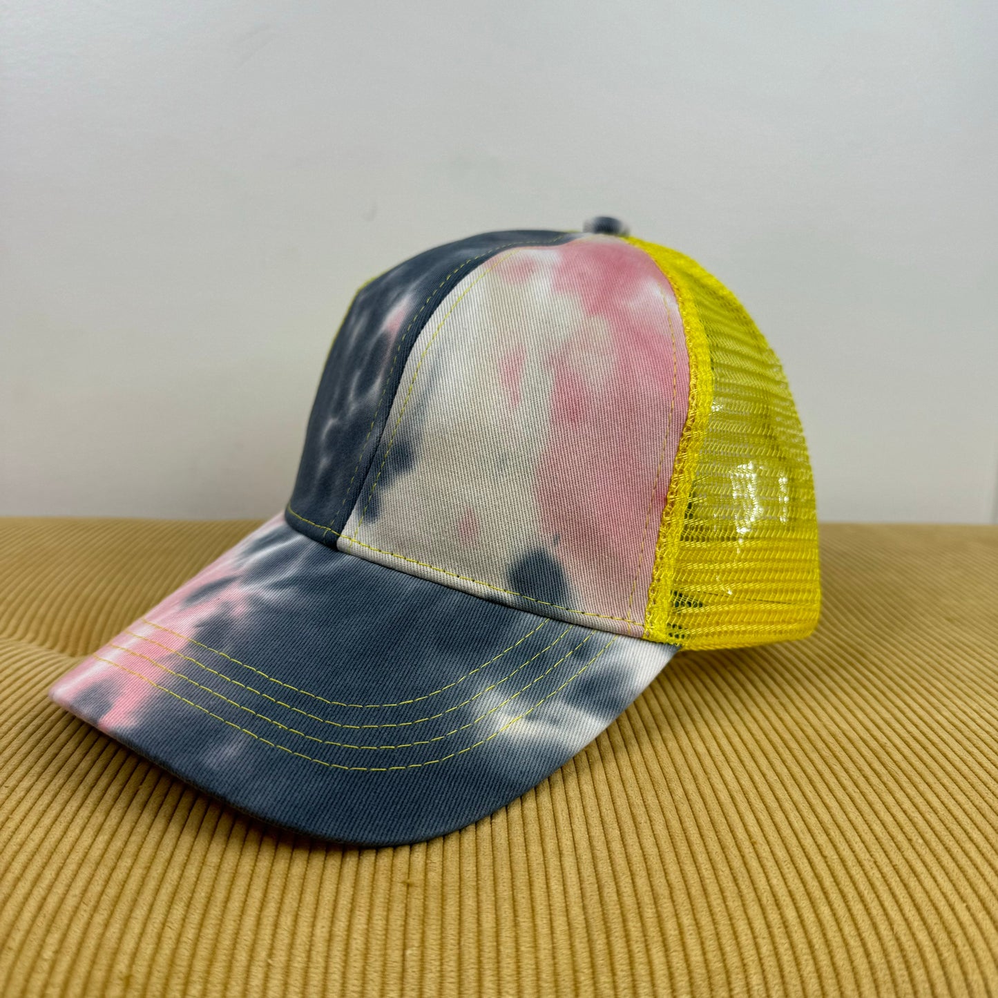 Hat - Tie Dye Yellow Pink Black