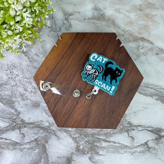 Badge Holder - Cat Scan (Teal)