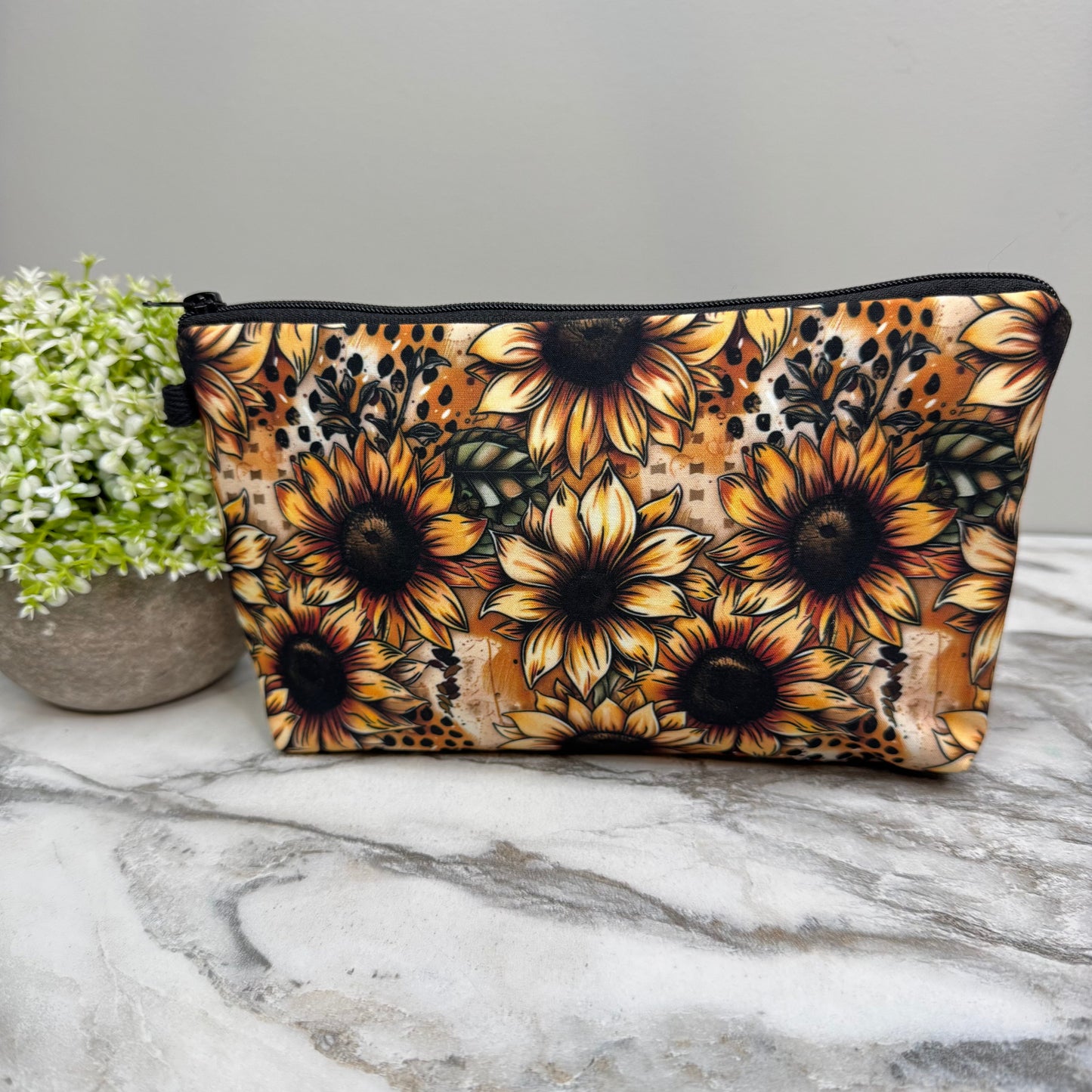 Sunflower Dots - Water-Resistant Multi-Use Pouch