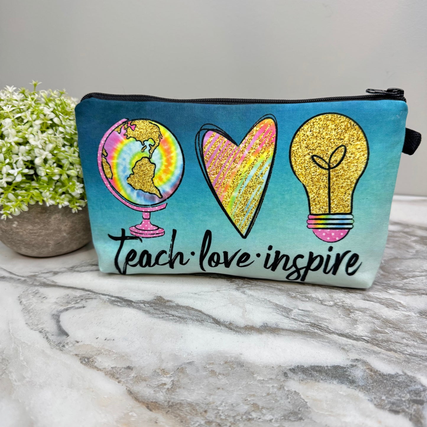 Teach Love Inspire Lightbulb - Water-Resistant Multi-Use Pouch