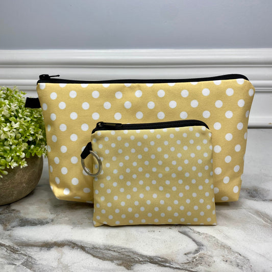 Yellow Polkadot - Water-Resistant Pouch Set