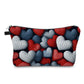 Blue + Red Knit Hearts - Water-Resistant Mini Backpack & Pouches Set