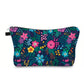 Floral on Dark Blue - Water-Resistant Multi-Use Pouch