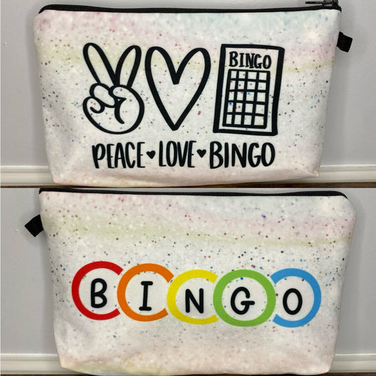 Bingo, Peace Love Bingo - Water-Resistant Multi-Use Pouch