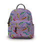 Crayons Purple - Water-Resistant Mini Backpack & Pouches Set