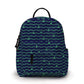 Shark Waves Green Blue - Water-Resistant Mini Backpack & Pouches Set