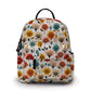 Floral Blooms Red Orange Blue - Water-Resistant Mini Backpack & Pouches Set