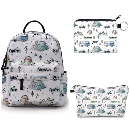 Wild Explore Adventure - Water-Resistant Mini Backpack & Pouches Set