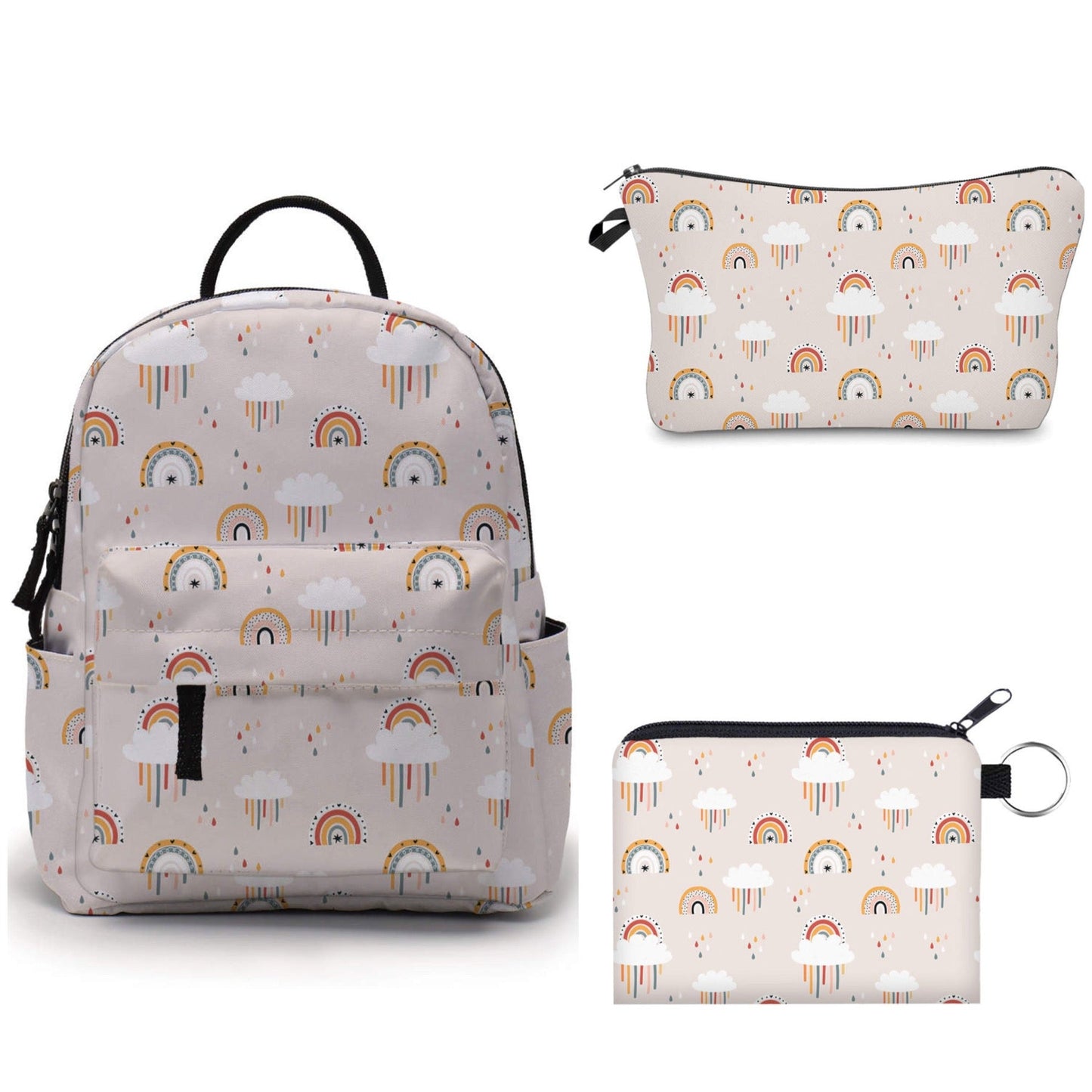 Rainbow Cloud - Water-Resistant Mini Backpack & Pouches Set