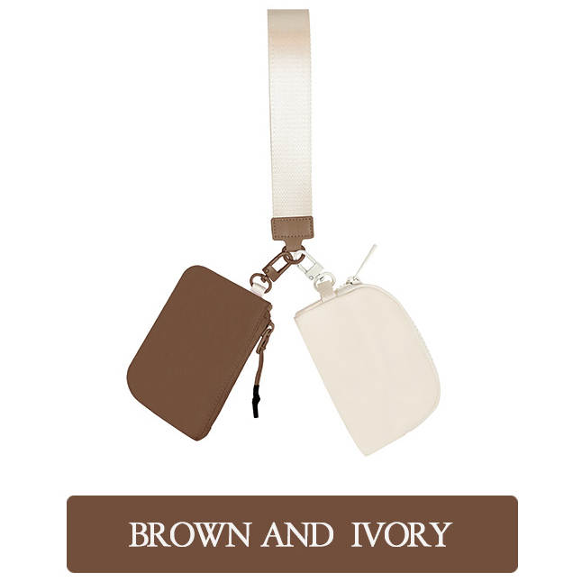 Nylon Wristlet + Double Mini Pouch Set