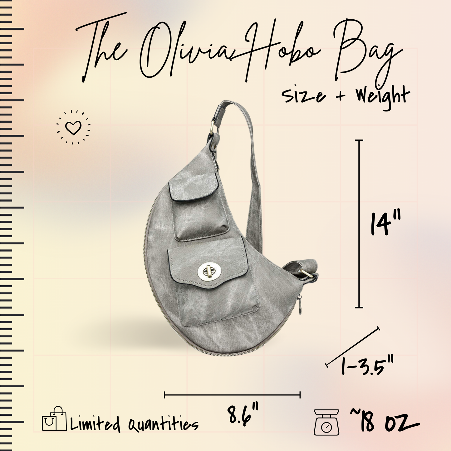 Olivia Hobo Bag - Denim Suede - PREORDER 5/12-5/14