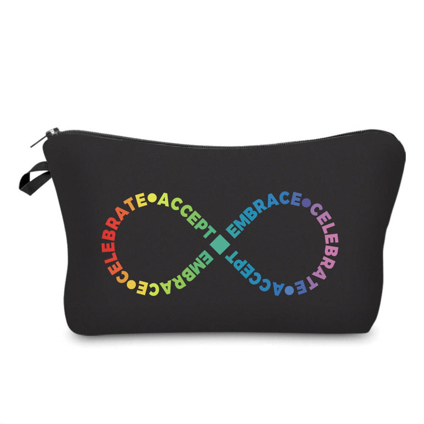 Autism Infinity Accept Celebrate Embrace - Water-Resistant Multi-Use Pouch