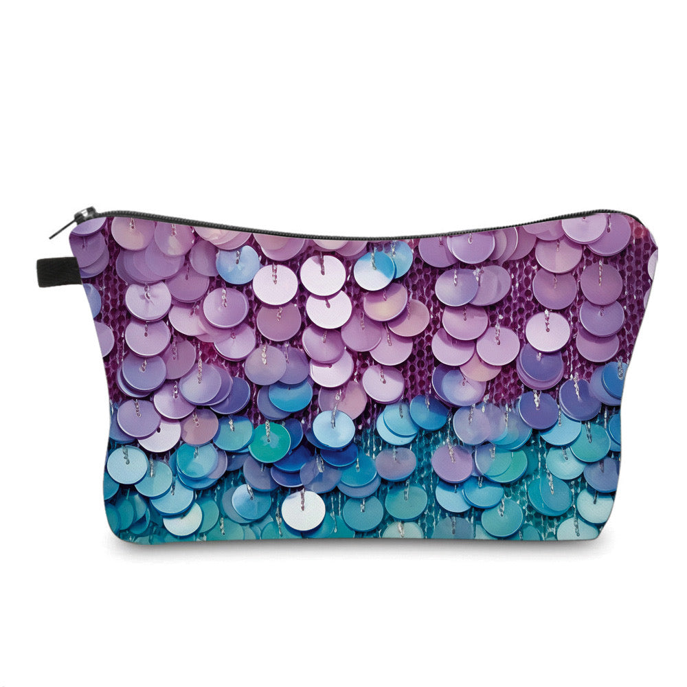 Purple Blue Ombre Sequin - Water-Resistant Multi-Use Pouch