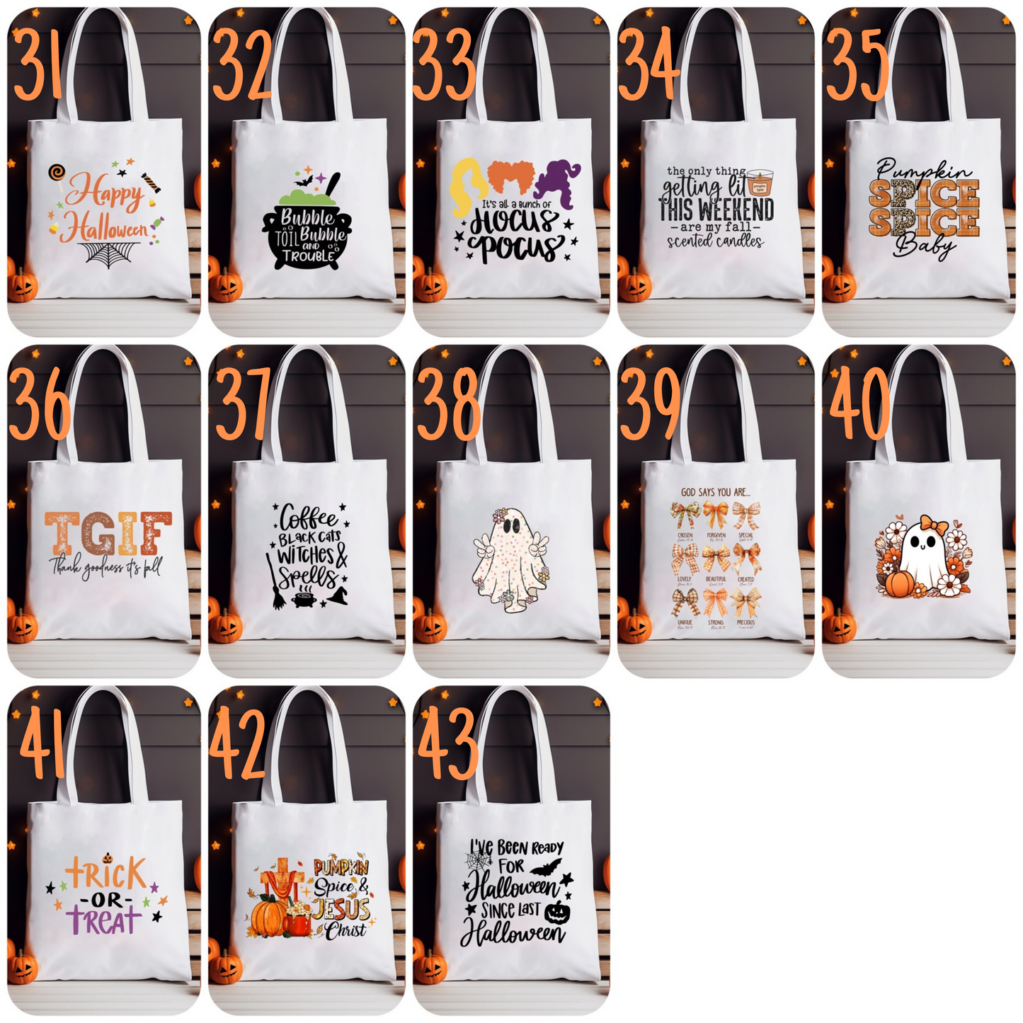 Tote Bag - Fall & Halloween - PREORDER 8/2-8/5