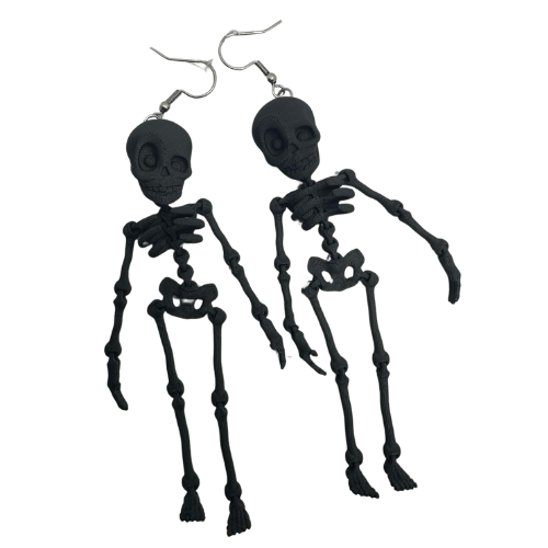 Articulated Skeleton Earrings - Bone - 3D Printed
