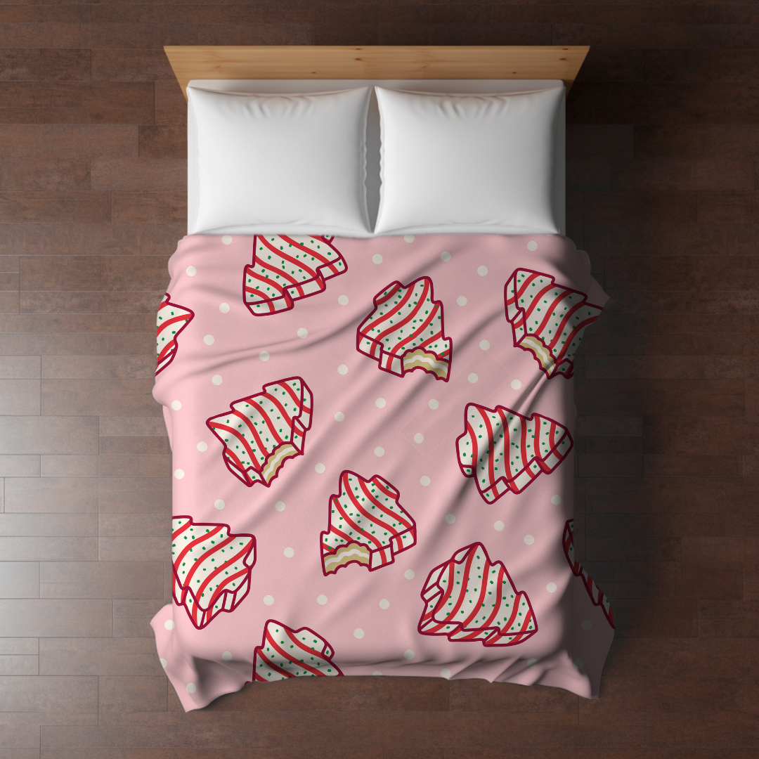 Blanket - Christmas - Pink Christmas Tree Cakes - PREORDER 10/8-10/11