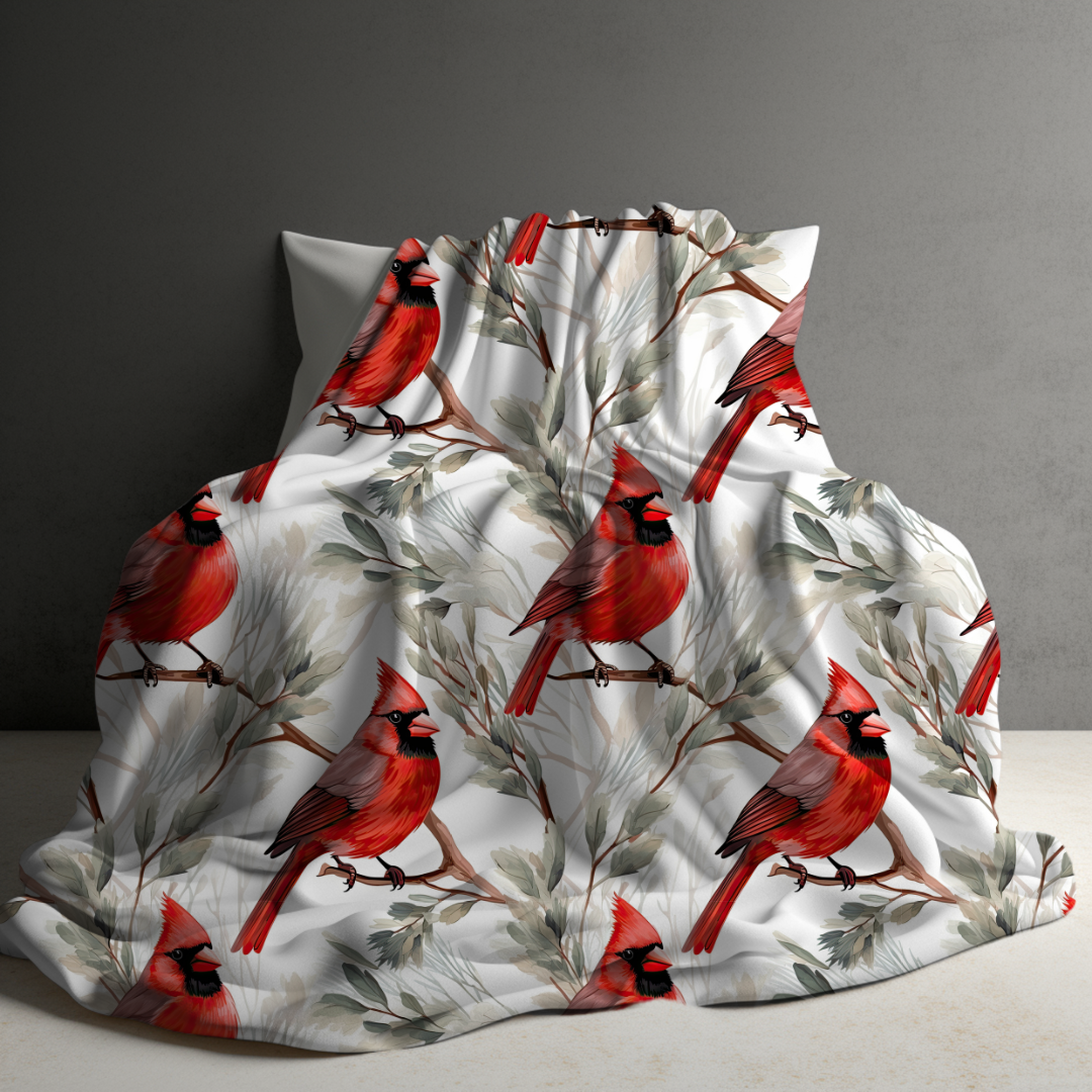 Blanket - Christmas - Red Cardinal - PREORDER 10/8-10/11