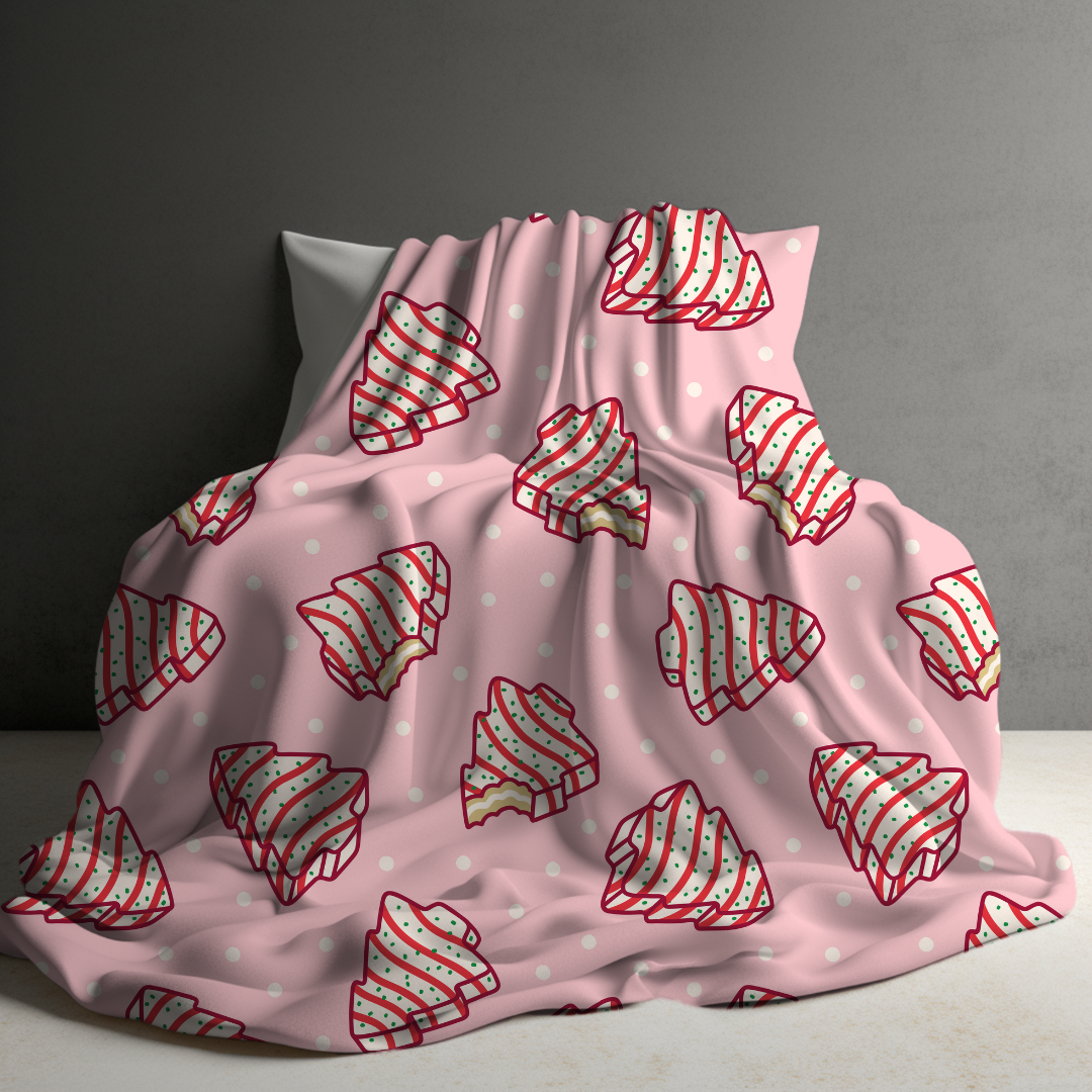 Blanket - Christmas - Pink Christmas Tree Cakes - PREORDER 10/8-10/11