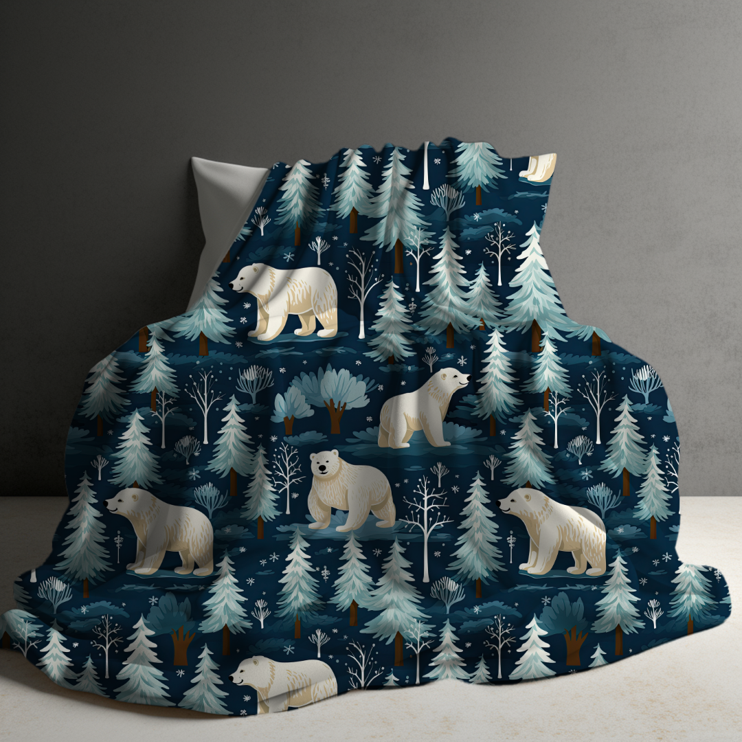 Blanket - Christmas - Blue Polar Bears