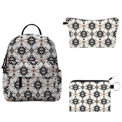 Aztec - Water-Resistant Mini Backpack & Pouches Set