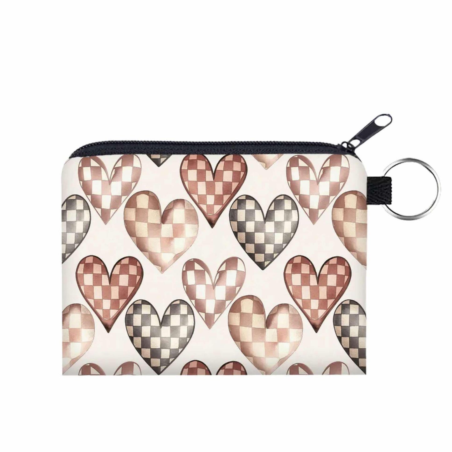 Checkered Hearts  - Water-Resistant Pouch Set