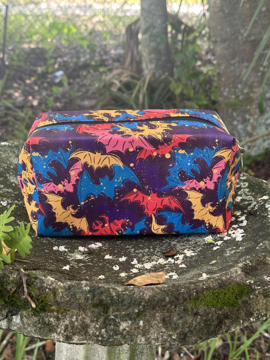 Stand Up Rectangle Zip Bag - Bats
