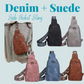 The Sling Bag - Denim Suede - Side Zip