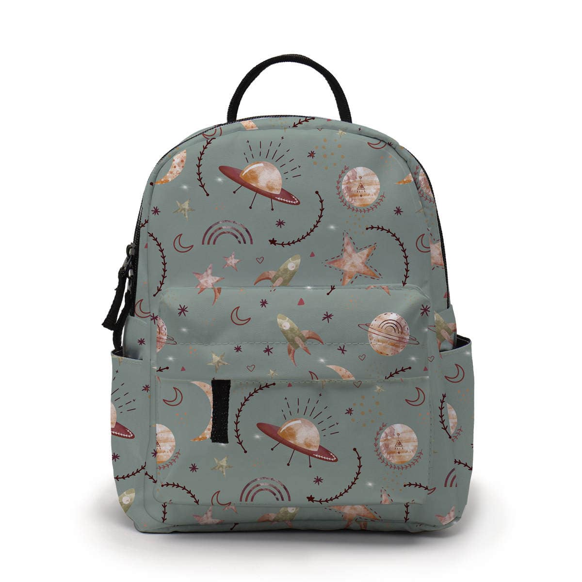 Planets, Stars & Rockets on Sage - Water-Resistant Mini Backpack