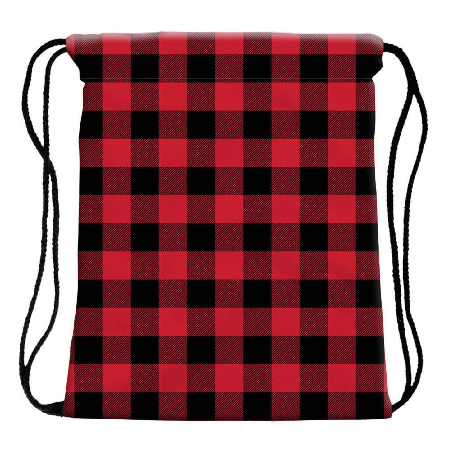 Red Buffalo Plaid - Water Resistant Drawstring Bag - Backpack