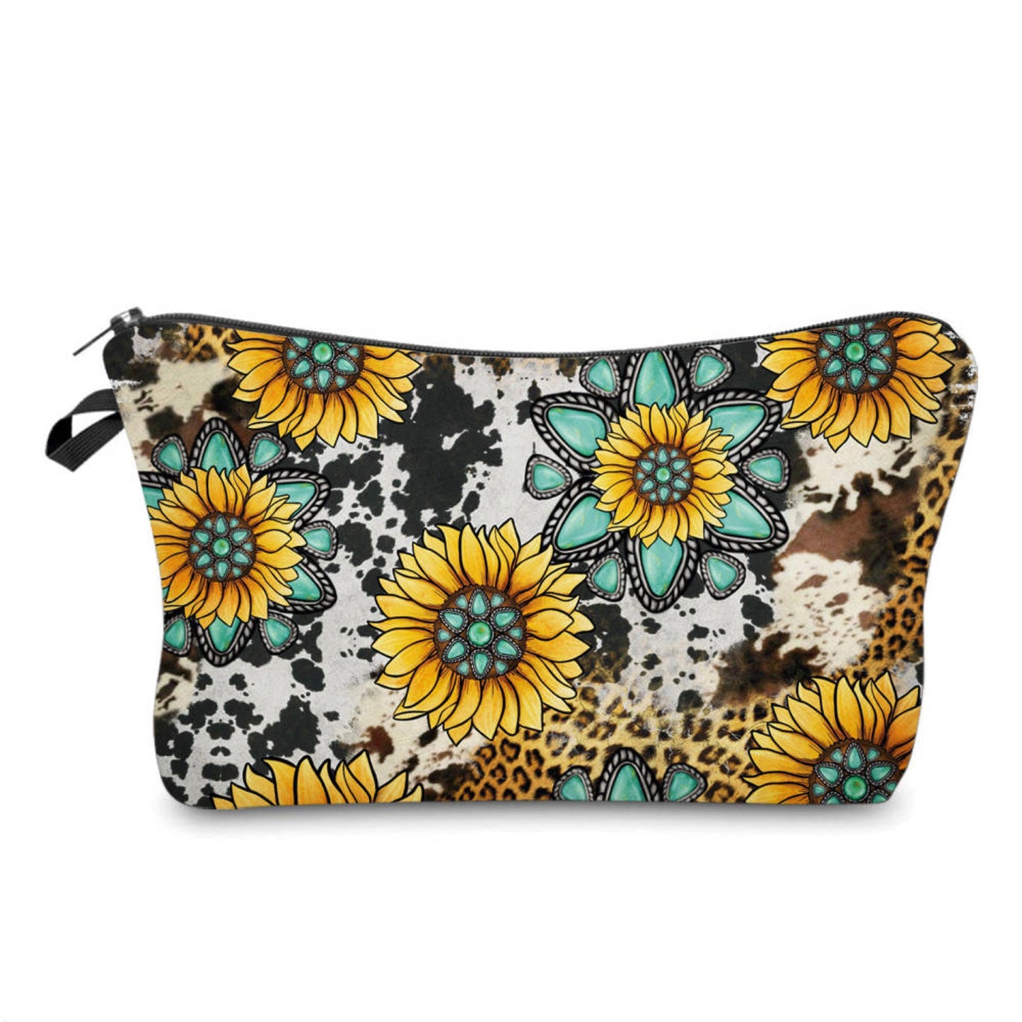 Turquoise Sunflower - Water-Resistant Pouch Set