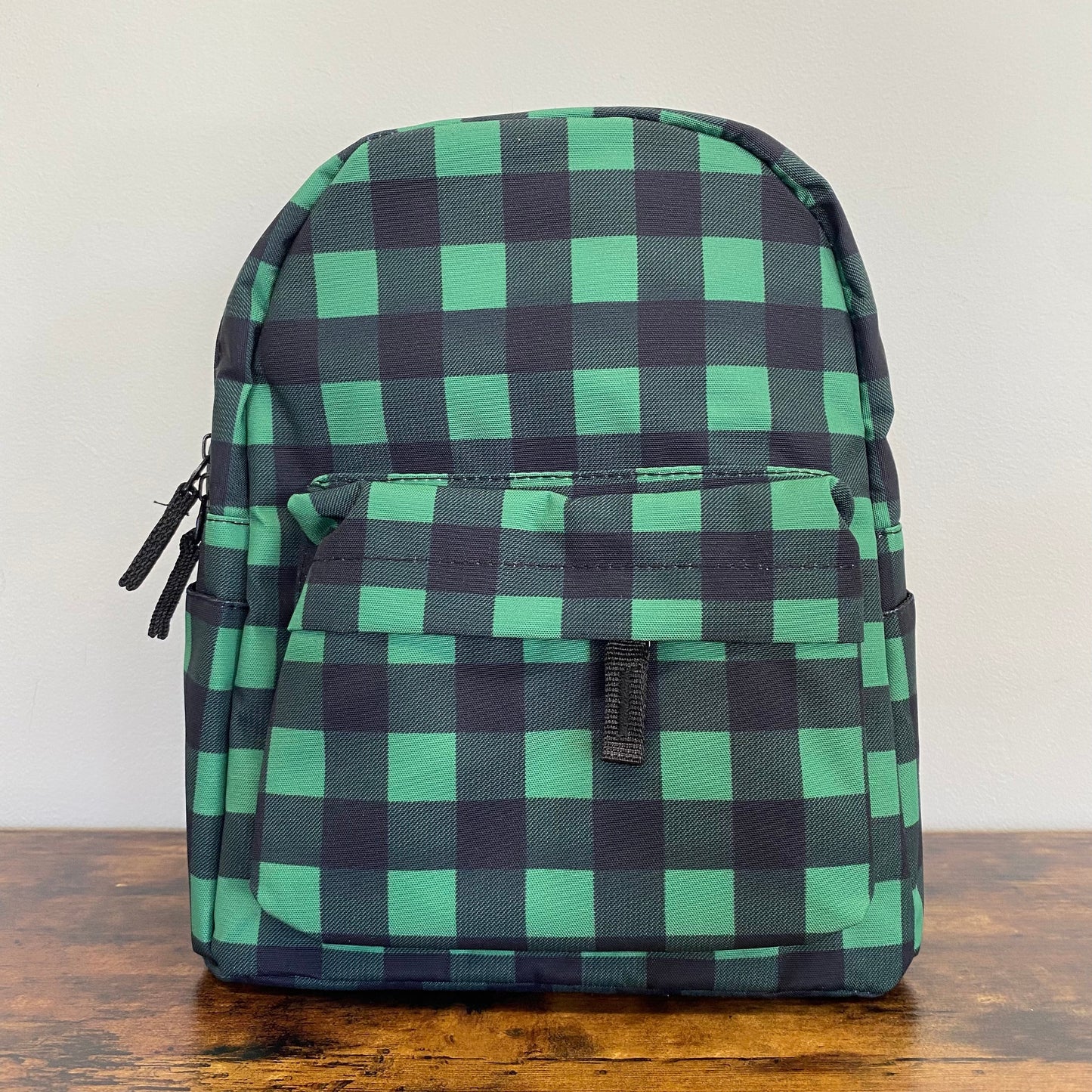 Buffalo Plaid Green - Water-Resistant Mini Backpack