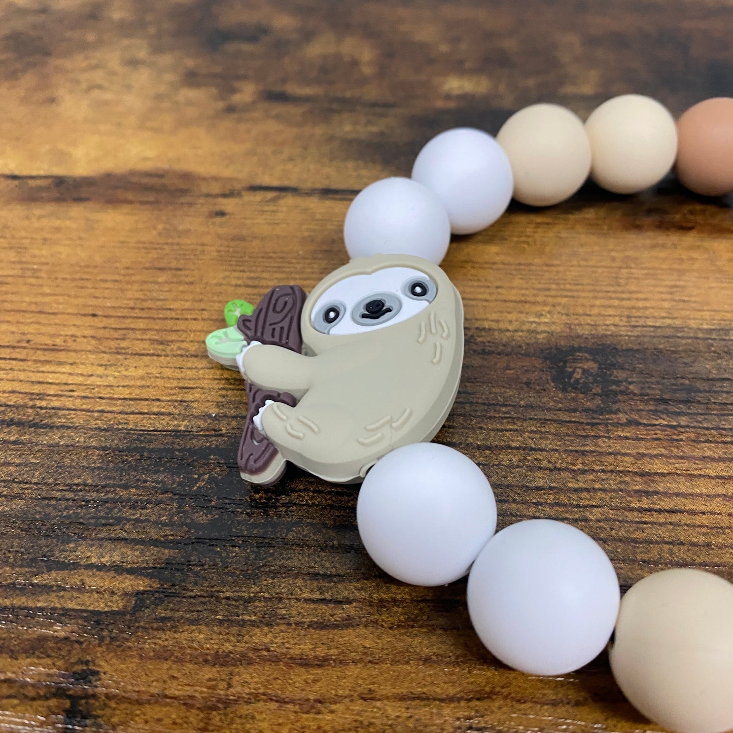 Silicone Bracelet Keychain - Sloth