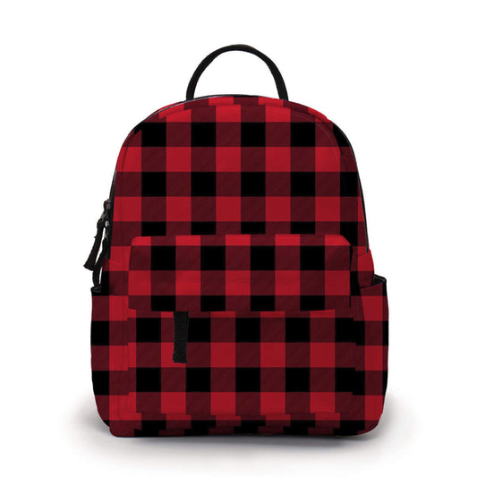 Red Buffalo Plaid - Water-Resistant Mini Backpack