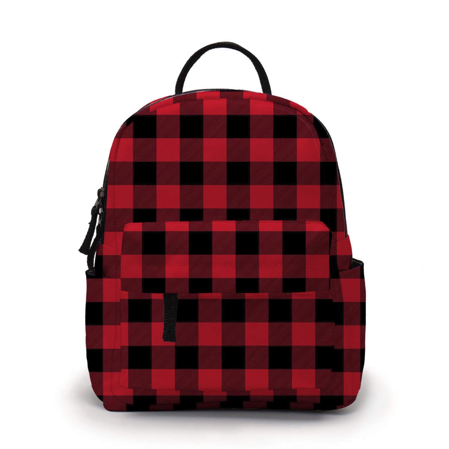 Red & Black Buffalo Plaid- Water-Resistant Mini Backpack & Pouch Set