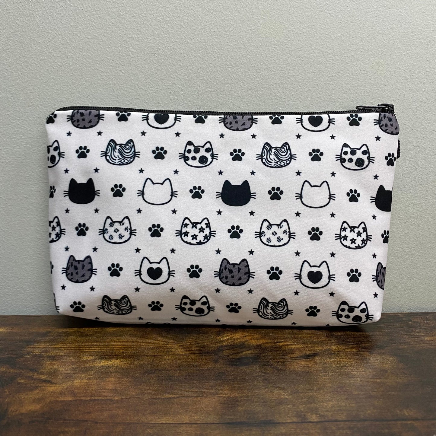 Cat Faces & Paws  - Water-Resistant Multi-Use Pouch