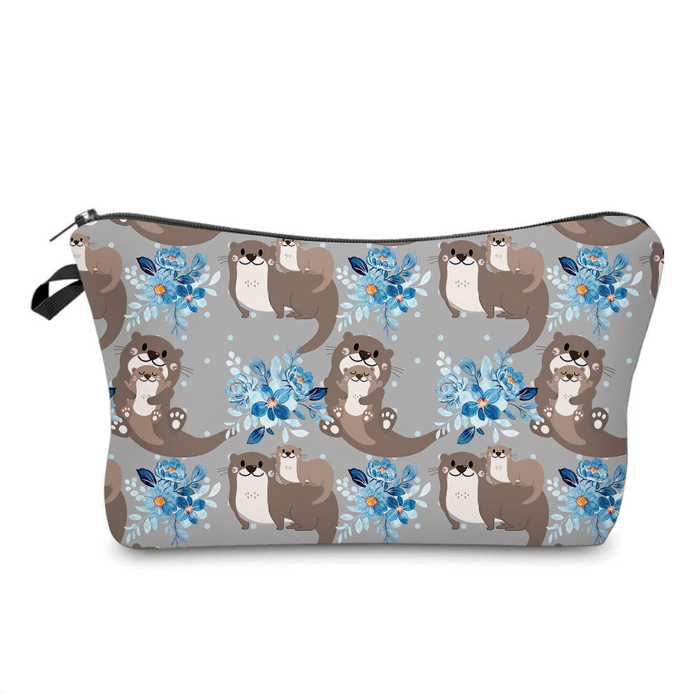 Otter Blue Floral - Water-Resistant Multi-Use Pouch
