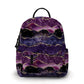 Dark Purple Sparkle Waves - Water-Resistant Mini Backpack