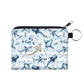 Ocean Blue Stripe Stingray Shark - Water-Resistant Mini Pouch w/ Keyring